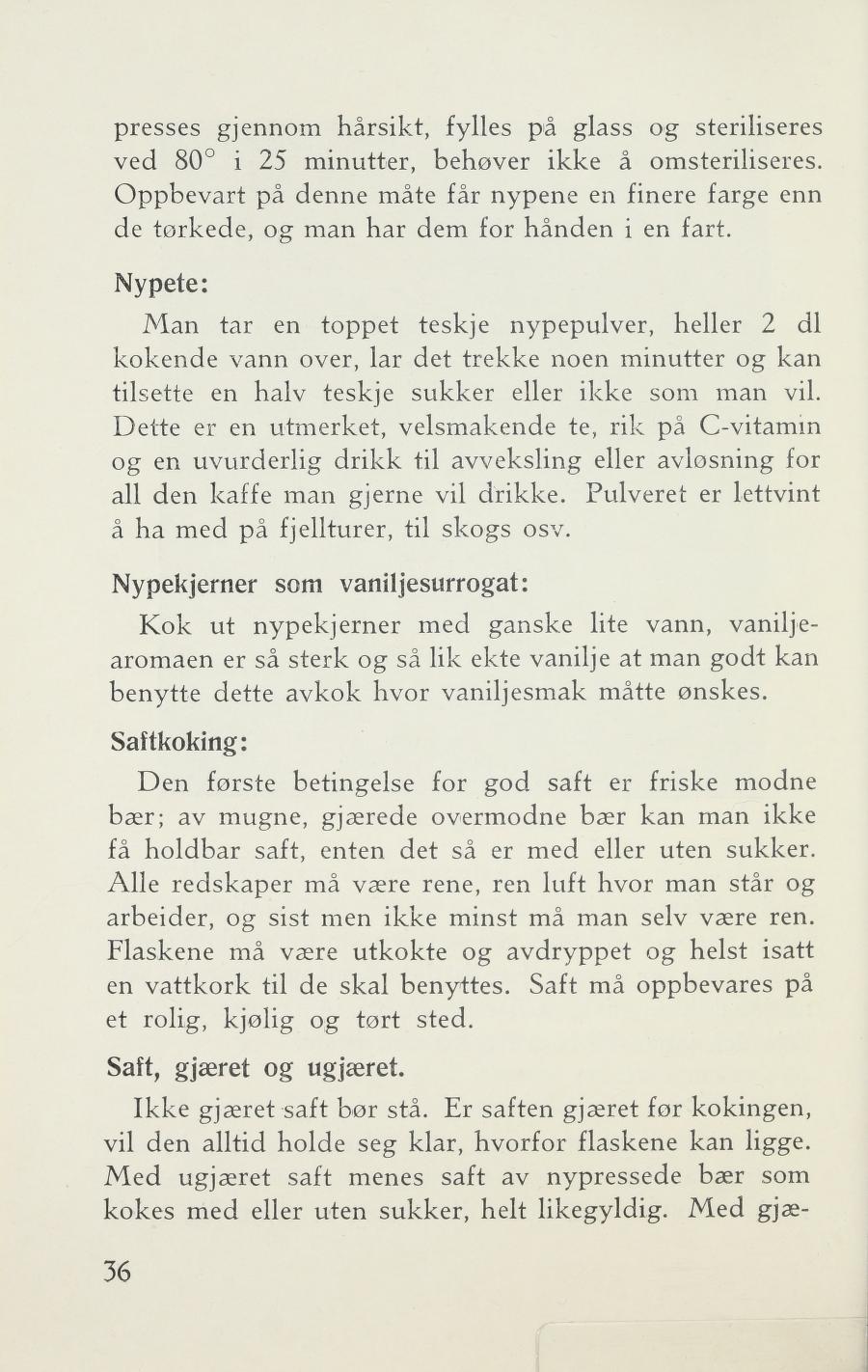 Faksimile av «Blåbærdrikk» fra Sylting uten sukker 1943