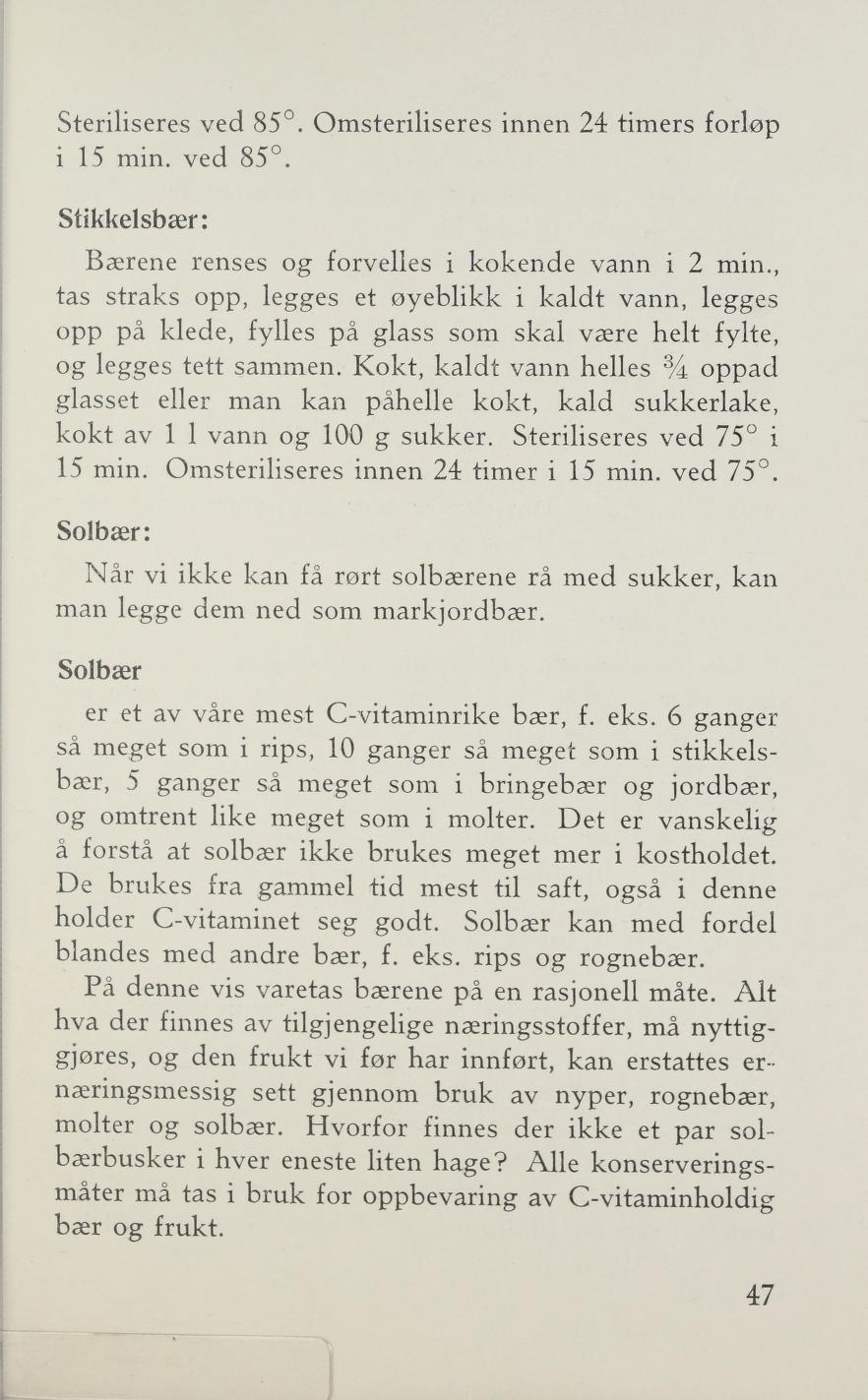 Faksimile av «Rips til gelé» fra Sylting uten sukker 1943
