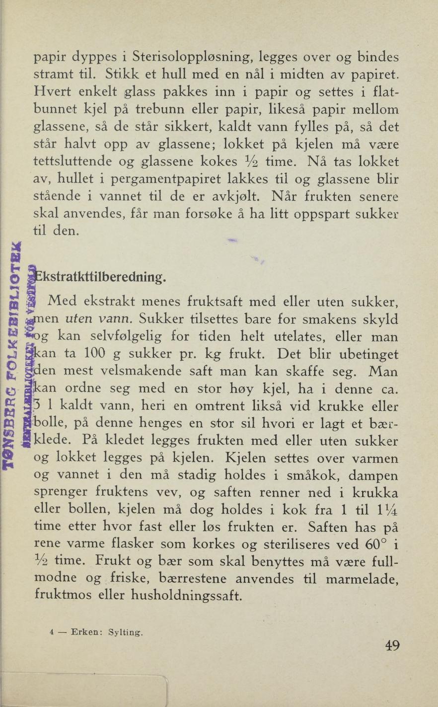 Faksimile av «Ekstrakt» fra Sylting uten sukker 1943