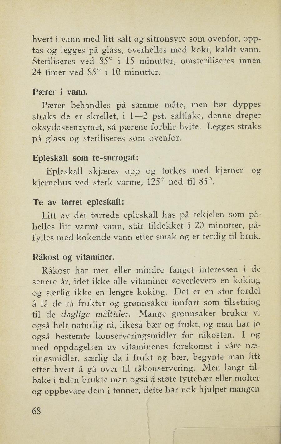 Faksimile av «Epleskall som te-surrogat» fra Sylting uten sukker 1943