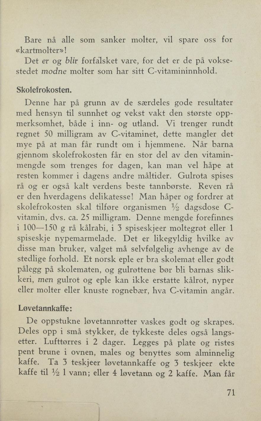 Faksimile av «Hermetisk sylting med honning» fra Sylting uten sukker 1943